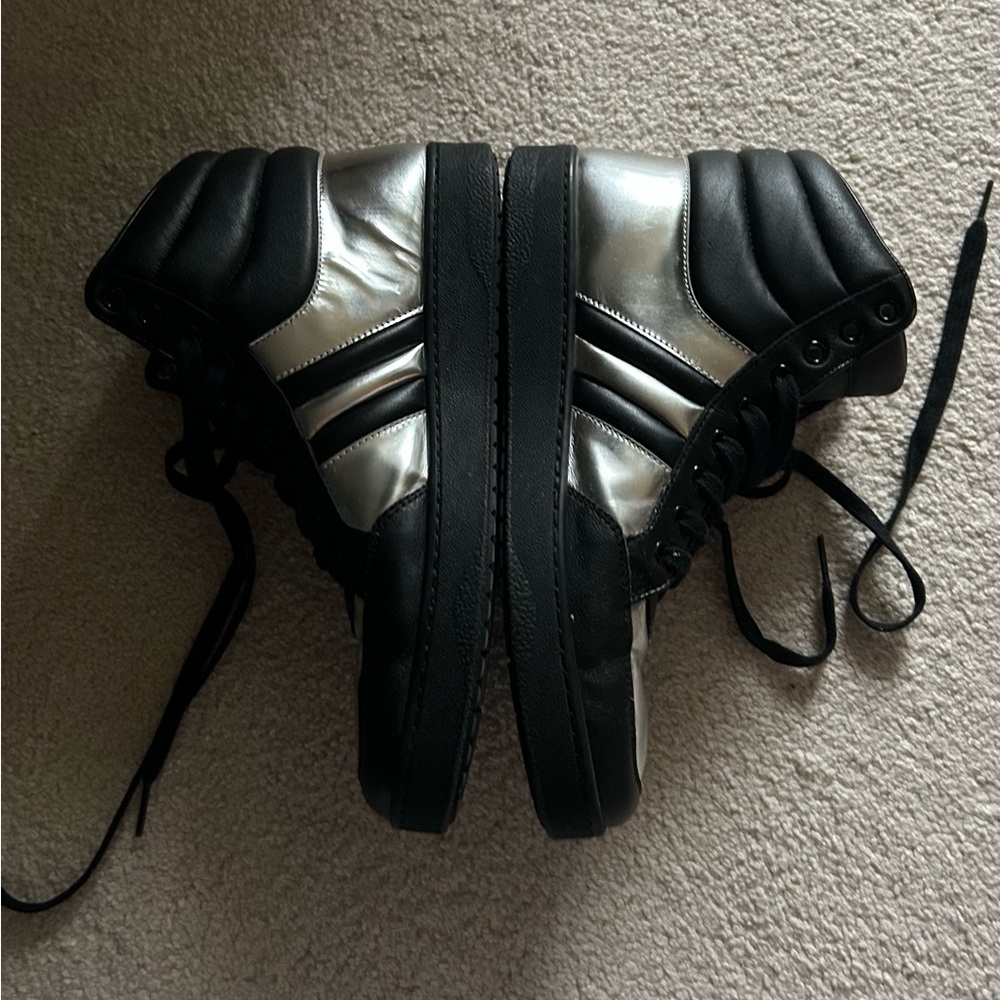 Authentic GUCCI HIGH TOP CONTRAST PADDED LEATHER SNEAKER, 7G - Picture 12 of 14